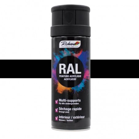 Aérosol Peinture, Bombe en Spray coloris RAL 9005 peinture noir mat